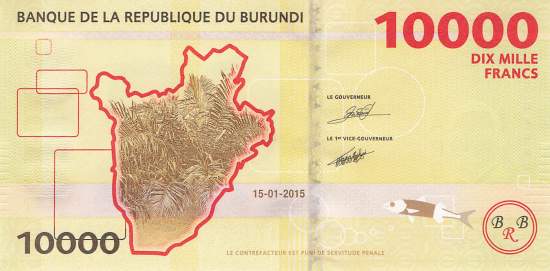 Burundi p54a 10000 Francs 2015